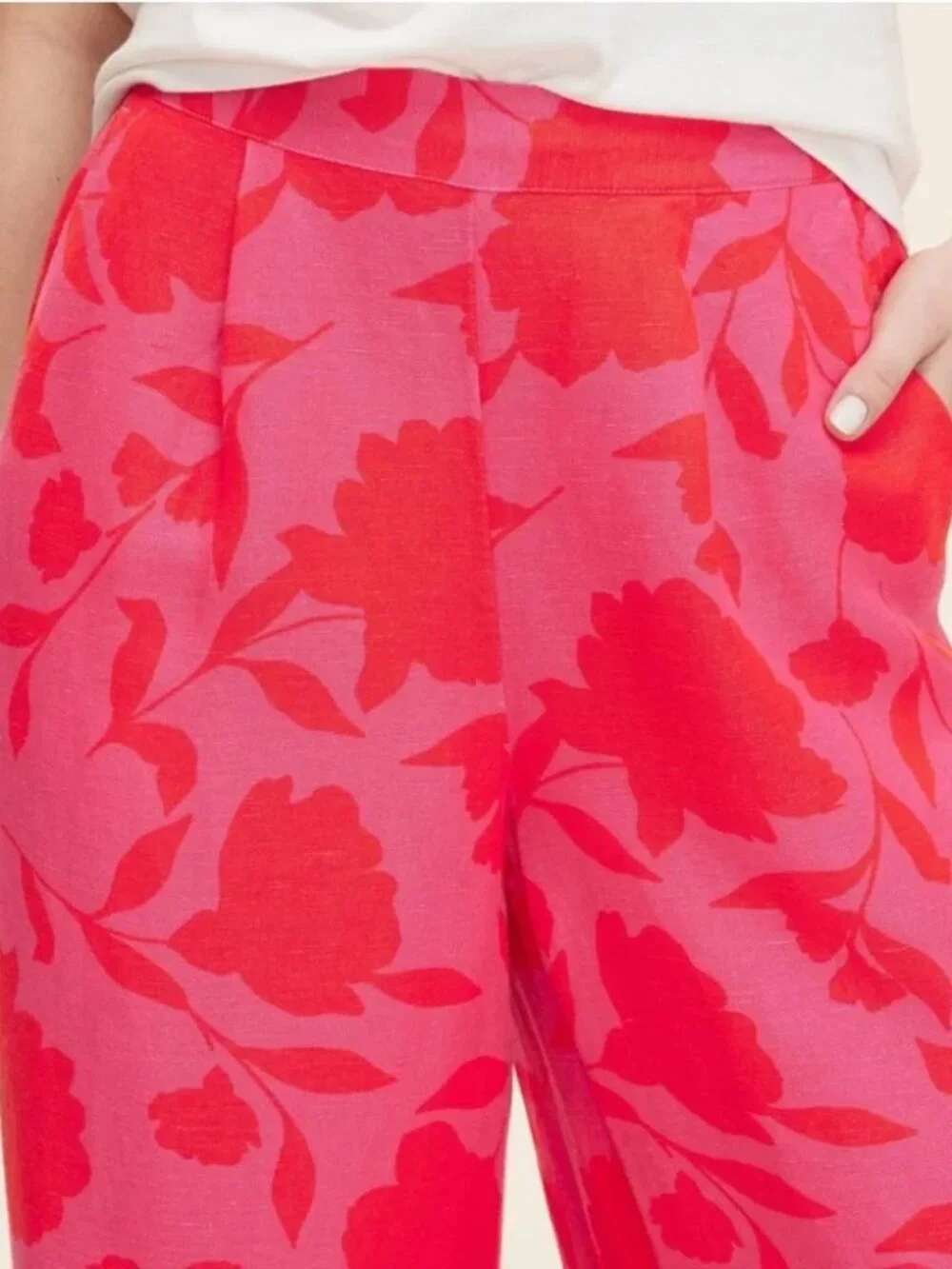 Kate Spade Rose Linen Trousers size S NWOT